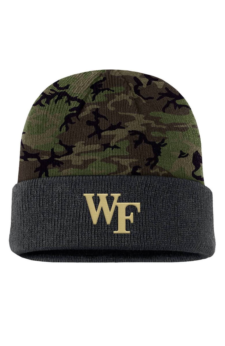 Nike Men's Nike  Camo Wake Forest Demon Deacons Military Appreciation Cuffed Knit Hat, Main, color, Camo