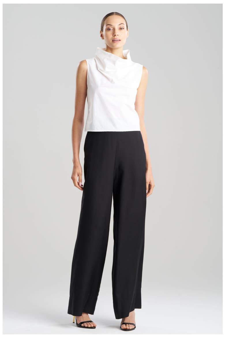 Techno Poplin Crop Funnel Top, Main, color, WHITE