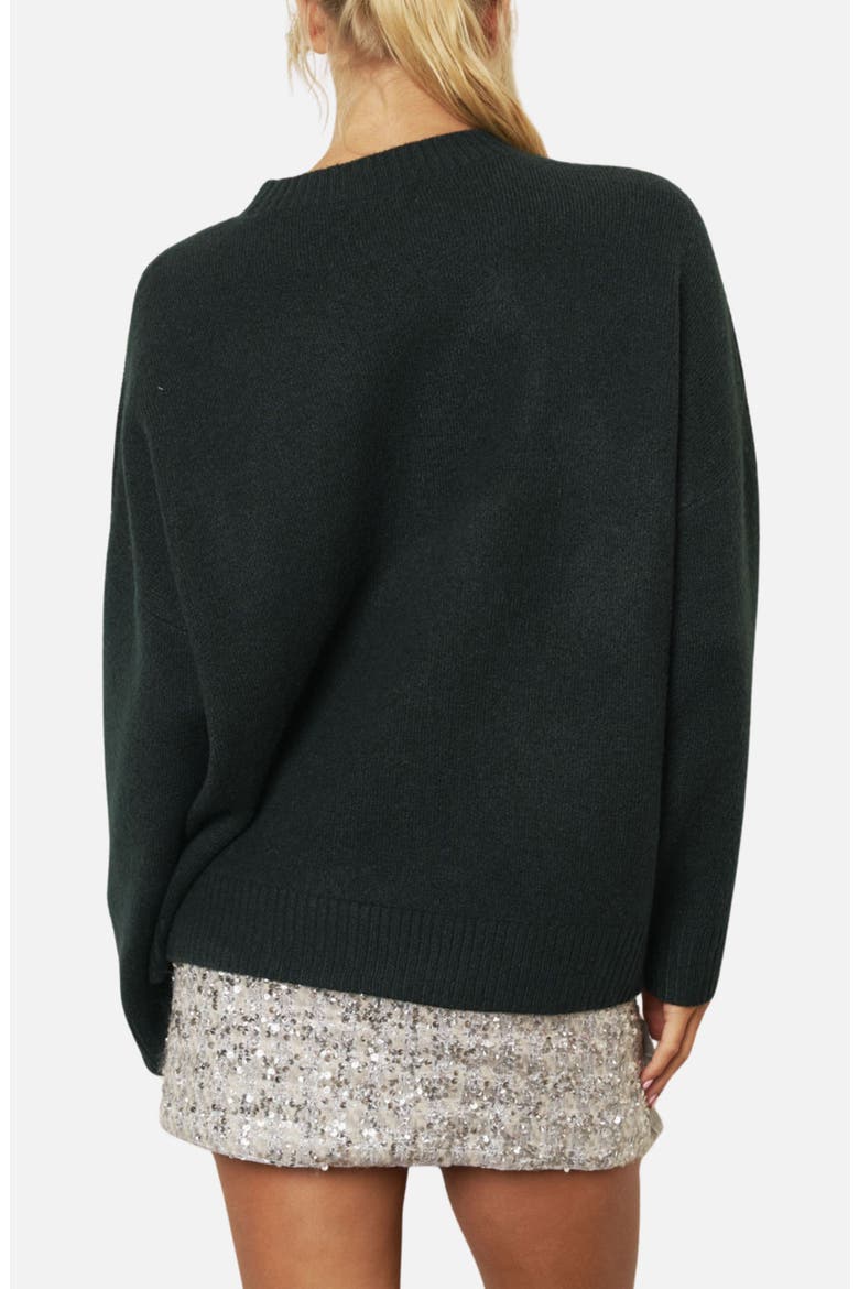 Merry & Bright Mock Neck Sweater, Alternate, color, HUNTER GREEN
