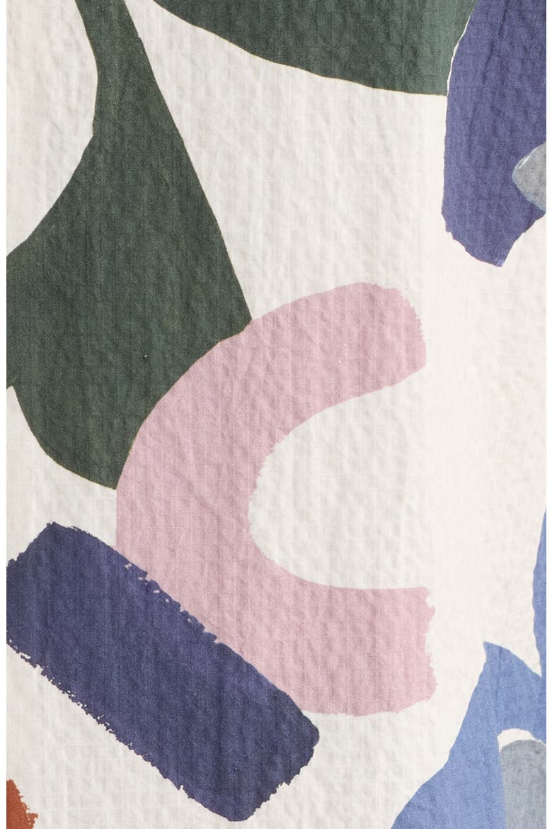 Didcot Abstract Stretch Cotton Camp Shirt, Alternate, color, ECRU / MULTI