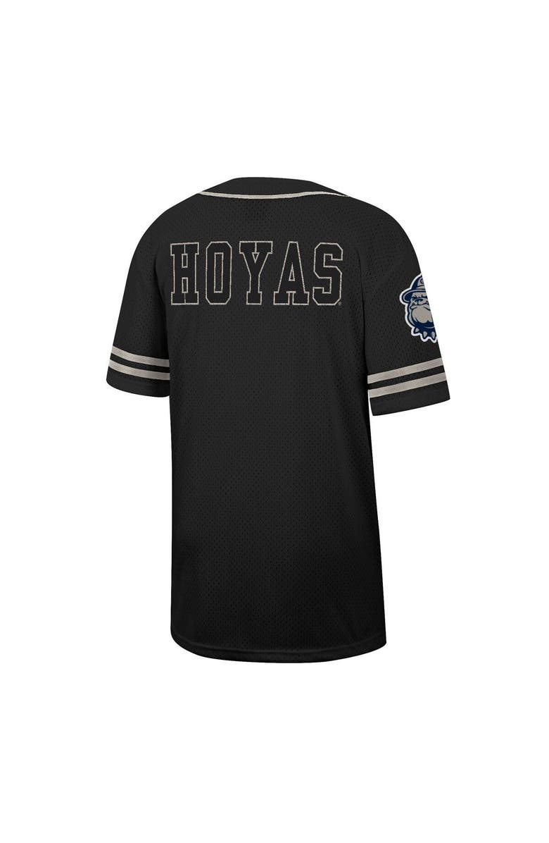 COLOSSEUM Men's Colosseum Black Georgetown Hoyas Free Spirited Mesh Button-Up Baseball Jersey, Alternate, color, 