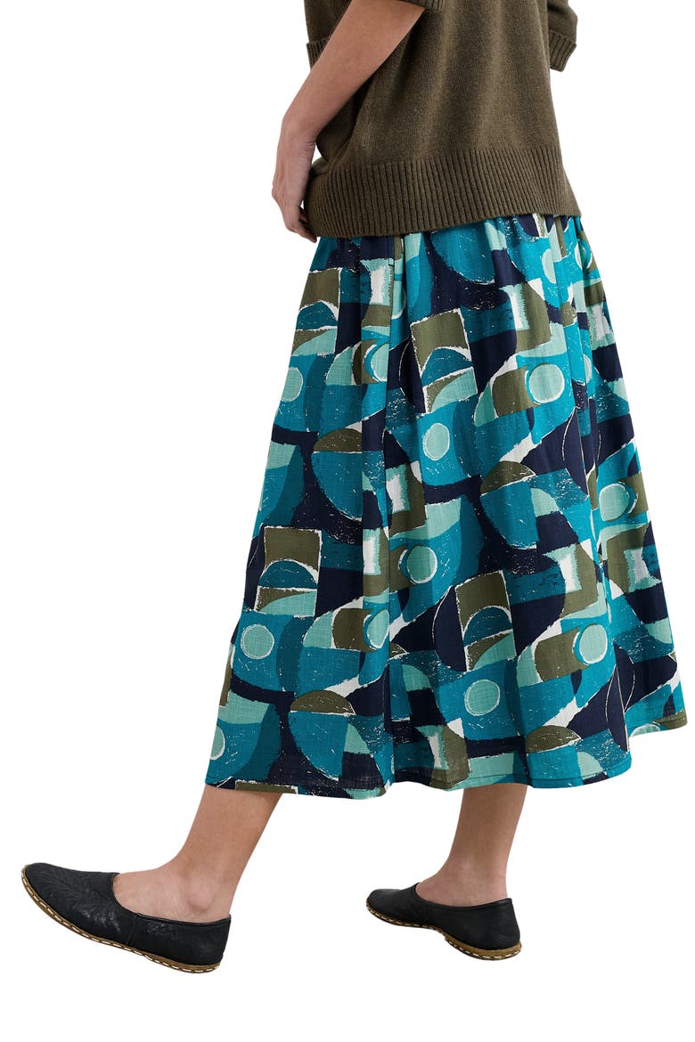 Mevagissey Organic Cotton Midi Skirt, Alternate, color, PENWITH ABSTRACT EMULSION