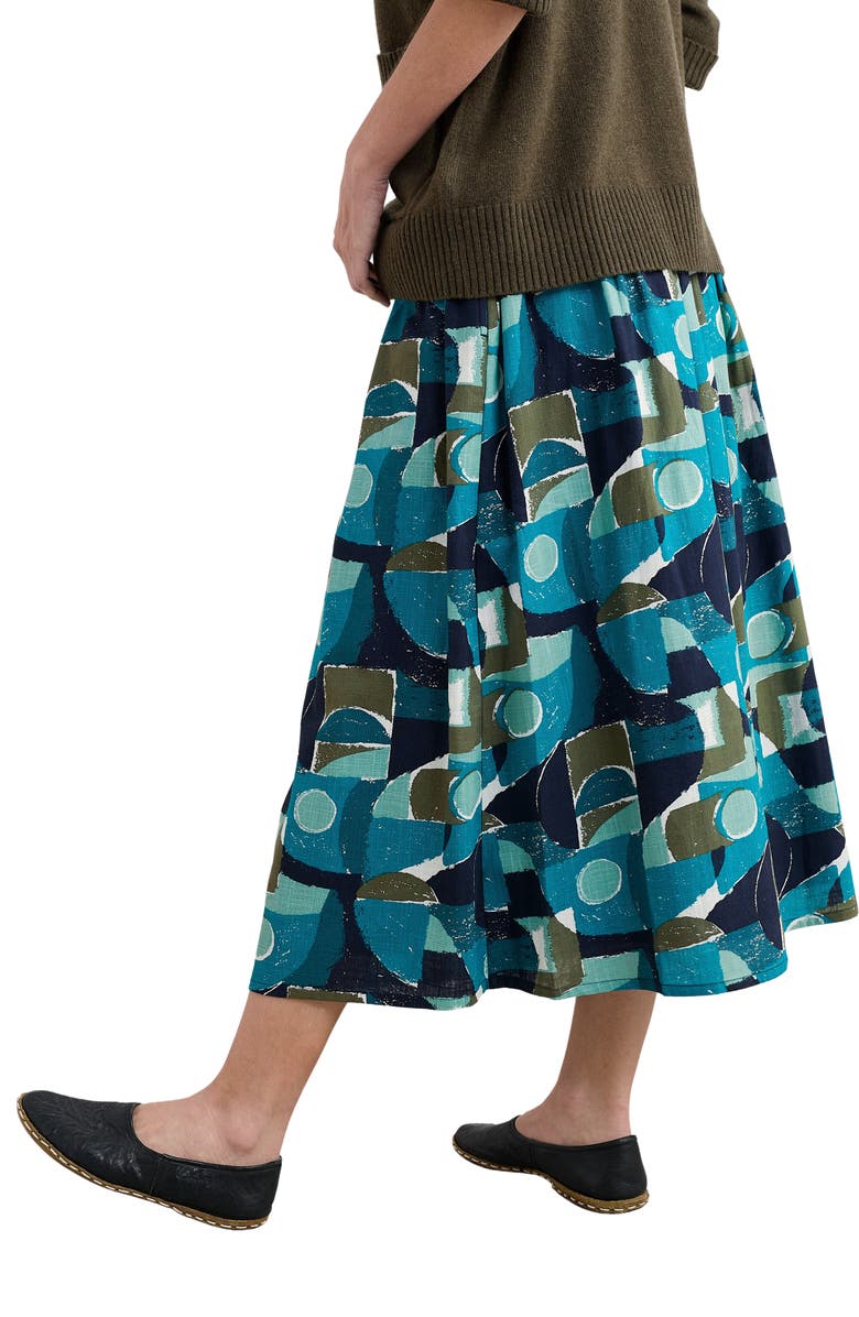 Seasalt Cornwall Mevagissey Organic Cotton Midi Skirt, Alternate, color, Penwith Abstract Emulsion