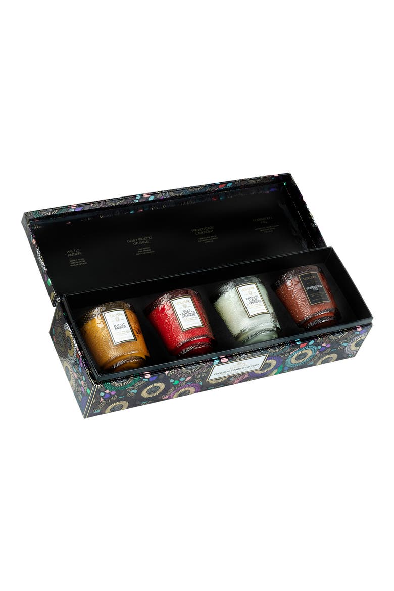 Japonica Set of 4 Mini Pedestal Candles, Alternate, color, PEDESTAL 4 SET