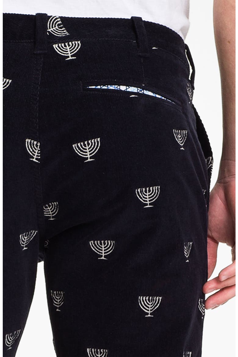 'Hanukkah' Corduroy Pants, Alternate, color, NAVY