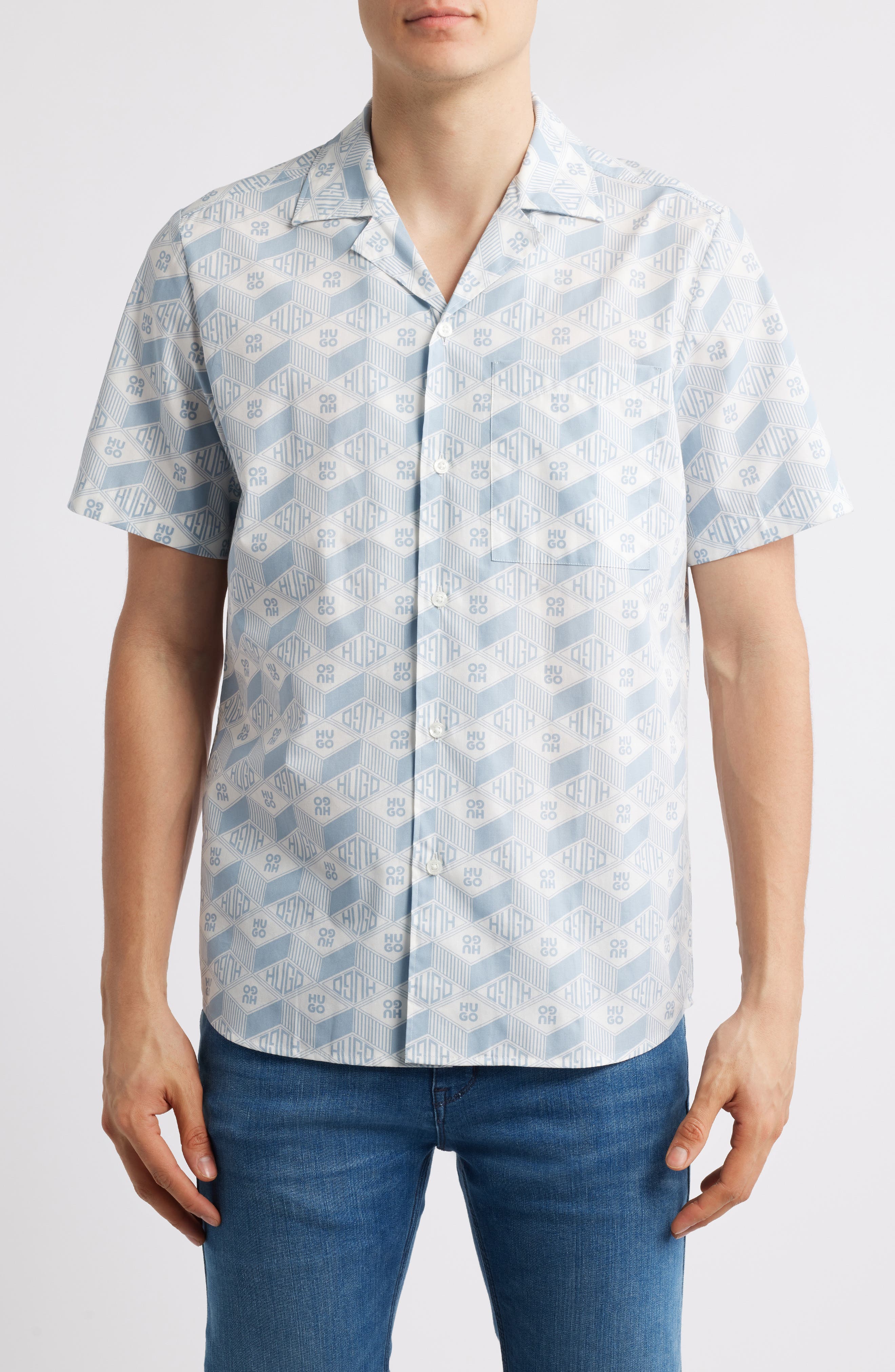 Ellino Logo Print Camp Shirt - image 3