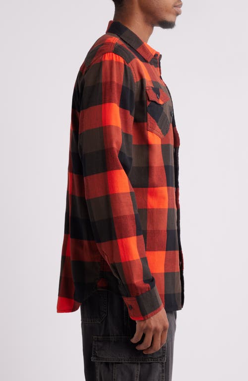 VANS VANS BOX BUFFALO CHECK FLANNEL BUTTON-UP SHIRT 