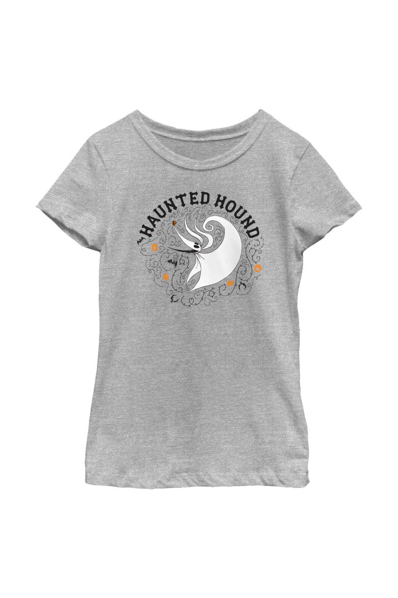 Girl's The Nightmare Before Christmas Haunted Hound Zero  Graphic T-Shirt, Main, color, Athletic Heather