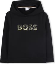 BOSS Kidswear Kids' Cotton Blend Pullover Hoodie