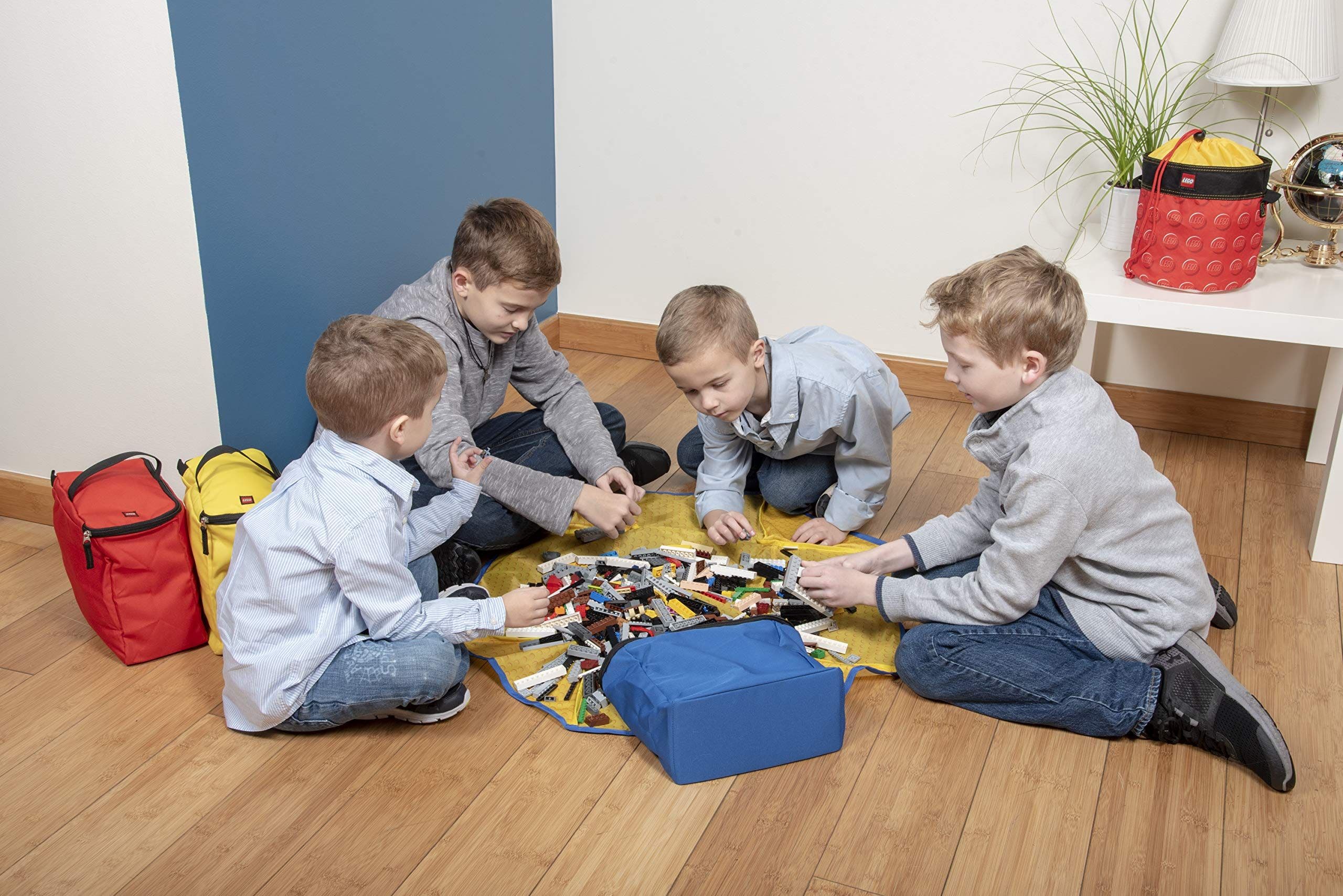 HAIKU LEGO 4-Pc Tote And Play Mat, Alternate, color, Black/Yellow/Red/Blue