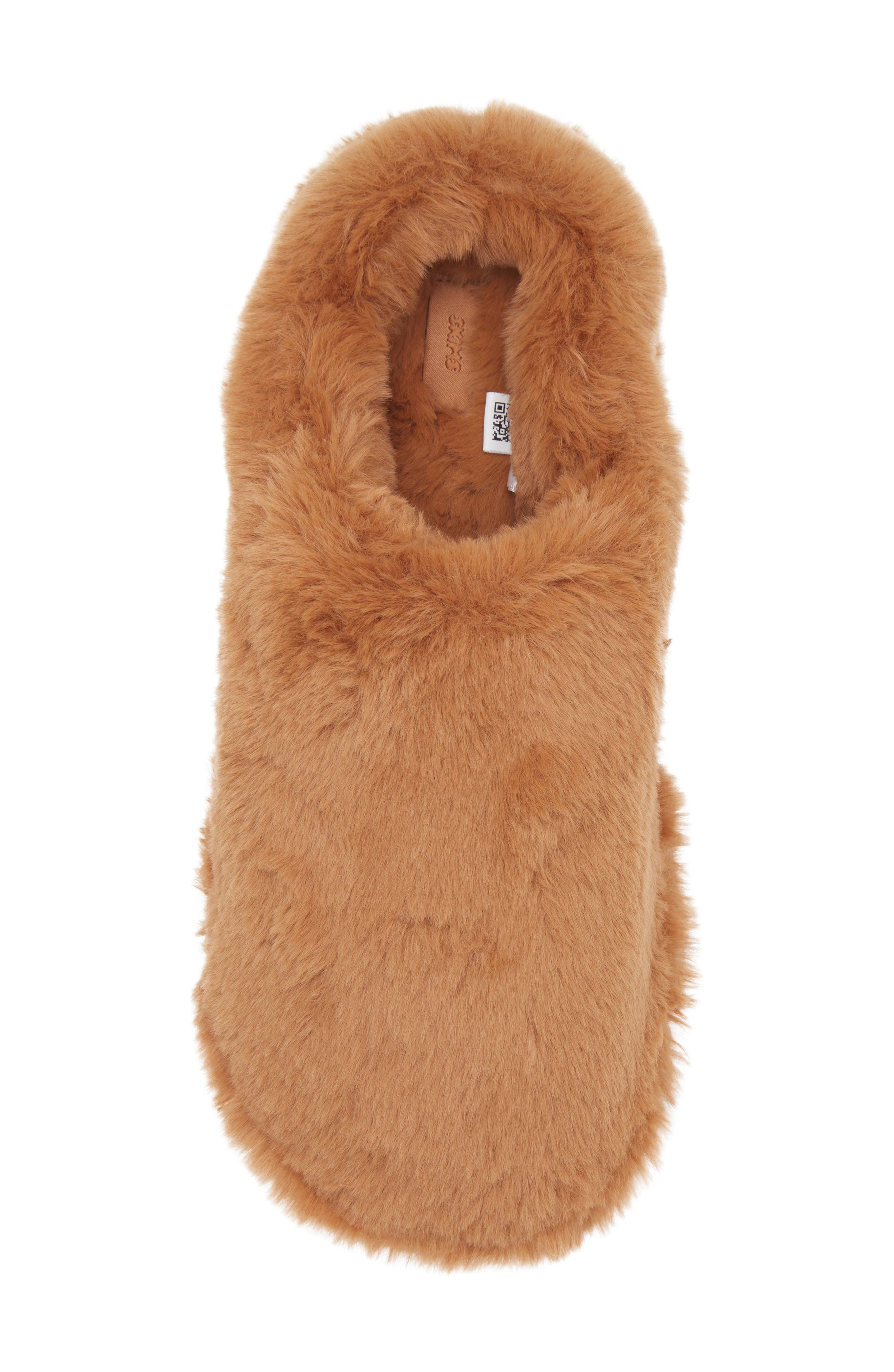 SKIMS Faux Fur Slipper, Alternate, color, Camel