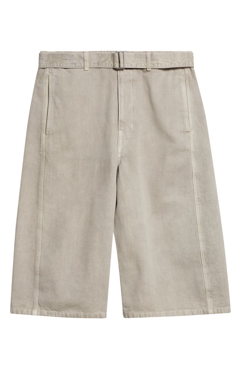 Lemaire Belted Denim Bermuda Shorts, Main, color, Moonstone