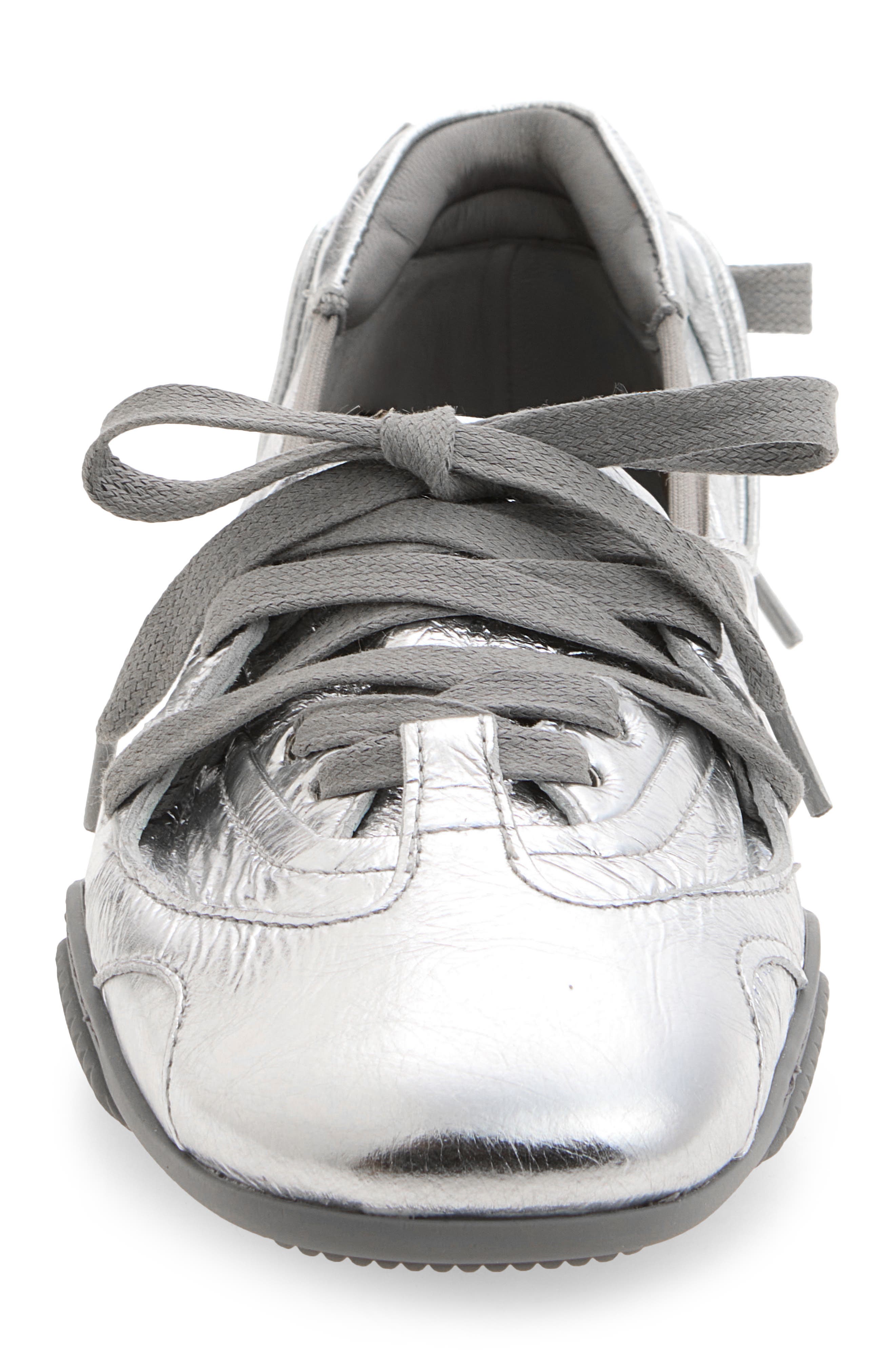 Bilaria Metallic Leather Low Top Sneaker, Alternate, color, SILVER/ GREY