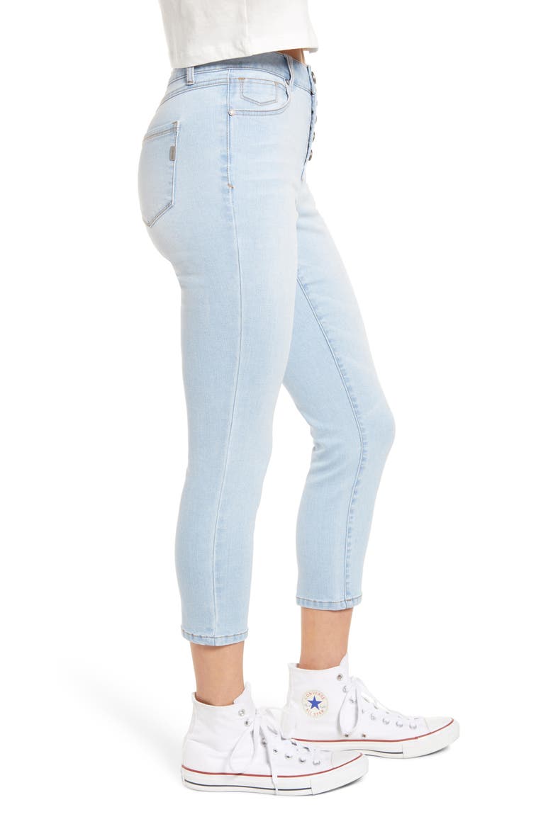 High Waist Button Fly Crop Skinny Jeans, Alternate, color, SAMMY