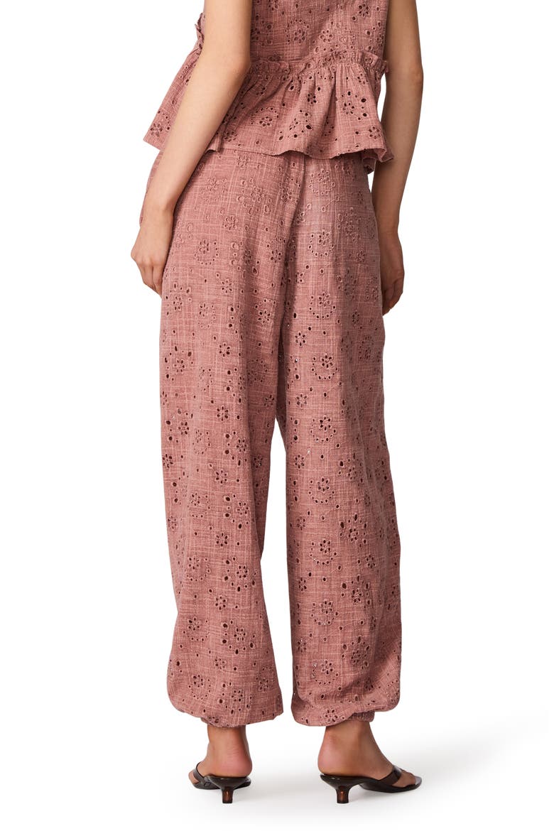 Tillie Cotton Eyelet Pants, Alternate, color, BURNT CORAL