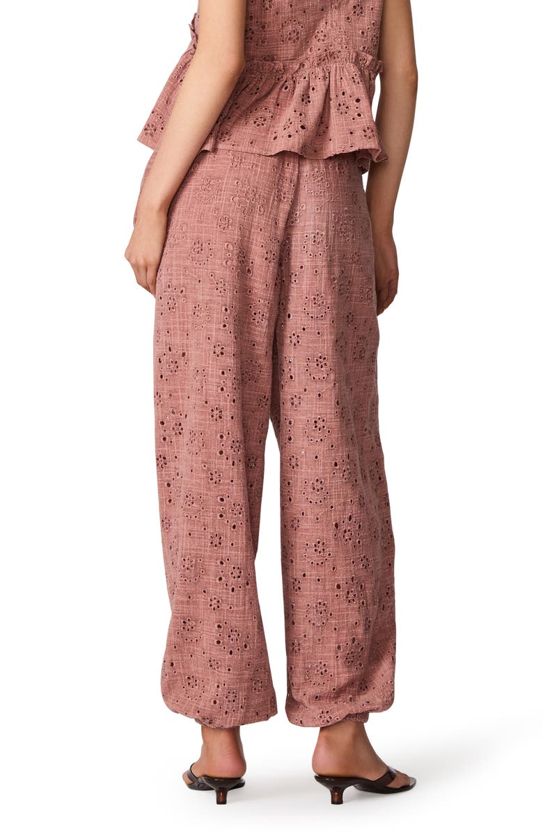 Steve Madden Tillie Cotton Eyelet Pants, Alternate, color, Burnt Coral