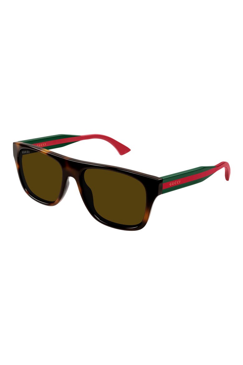 56mm Rectangular Sunglasses, Alternate, color, HAVANA