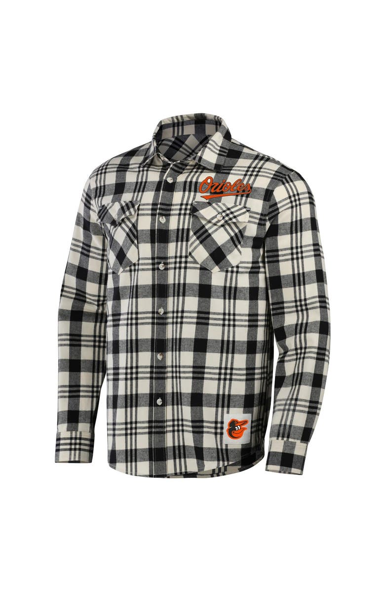 Darius Rucker Collection by Fanatics Men's Darius Rucker Collection by Fanatics Black Baltimore Orioles Plaid Flannel Button-Up Shirt, Alternate, color, Black