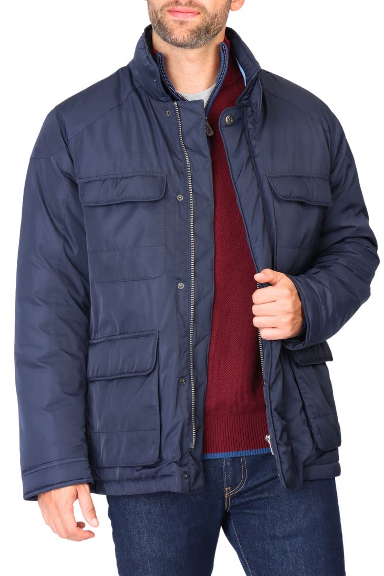 Insulated Four-Pocket Storm Jacket, Main, color, NAVY