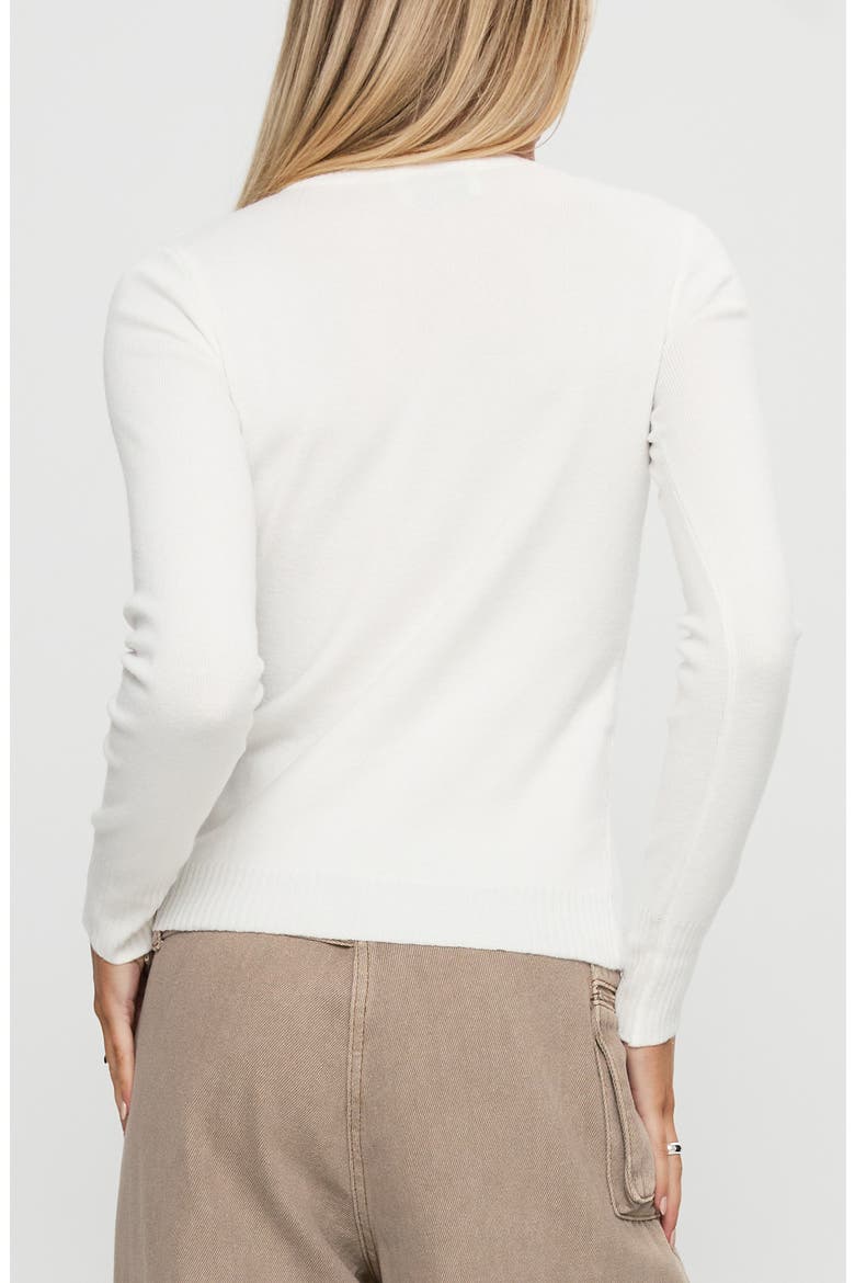 Lauraine Crewneck Cardigan, Alternate, color, WHITE
