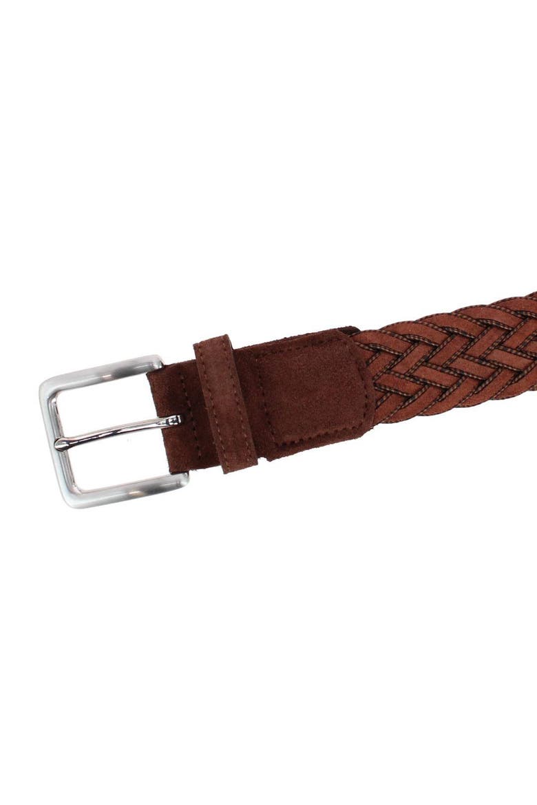 Big and Tall Apollo Italian Braided Suede Versatile Belt, Alternate, color, Light Brown