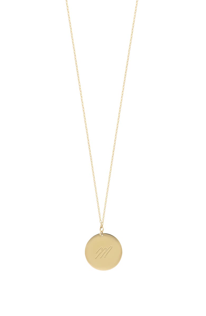 Bony Levy 14K Gold Engravable Dog Tag Disc Pendant Necklace, Alternate, color, 14K Yellow Gold - Font 1