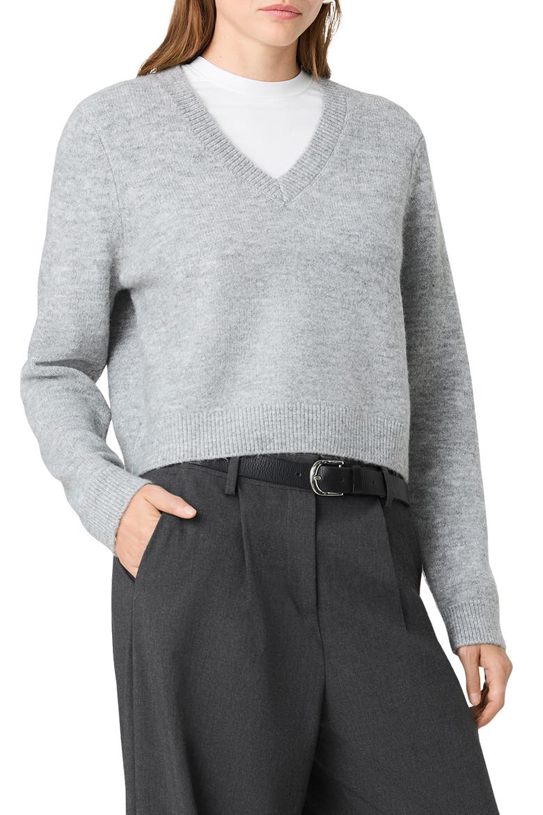 Suzie V-Neck Sweater, Alternate, color, GREY