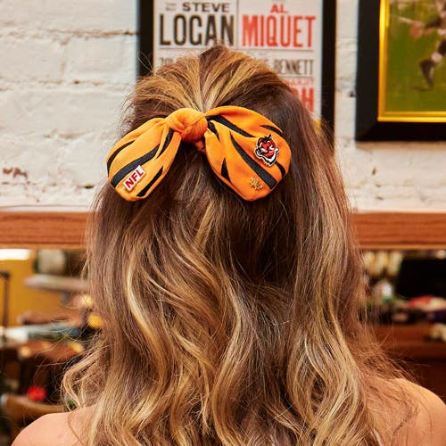 Lele Sadoughi Cincinnati Bengals Bow Scrunchie In Orange