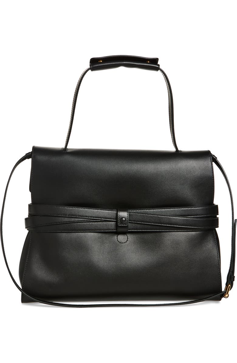 Moschino Large Tie Me Leather Shoulder Bag, Alternate, color,