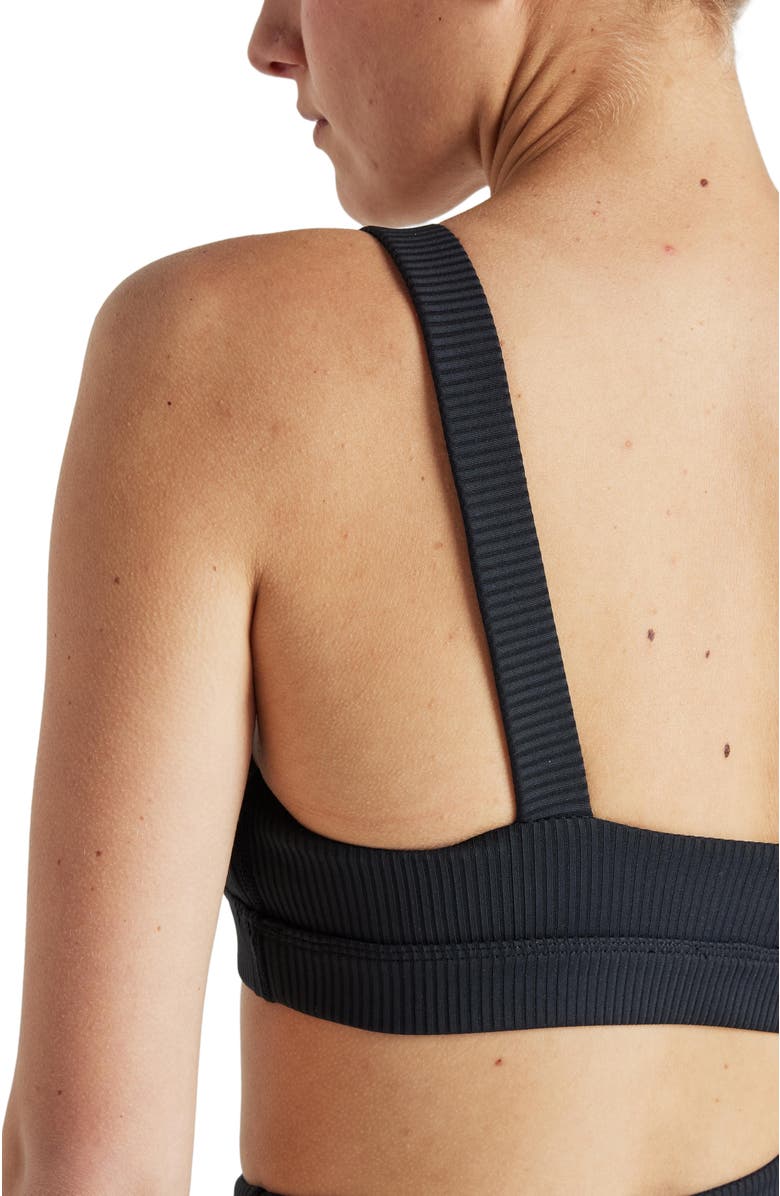 Losano Renew Rib Square Neck Bra, Alternate, color, Black