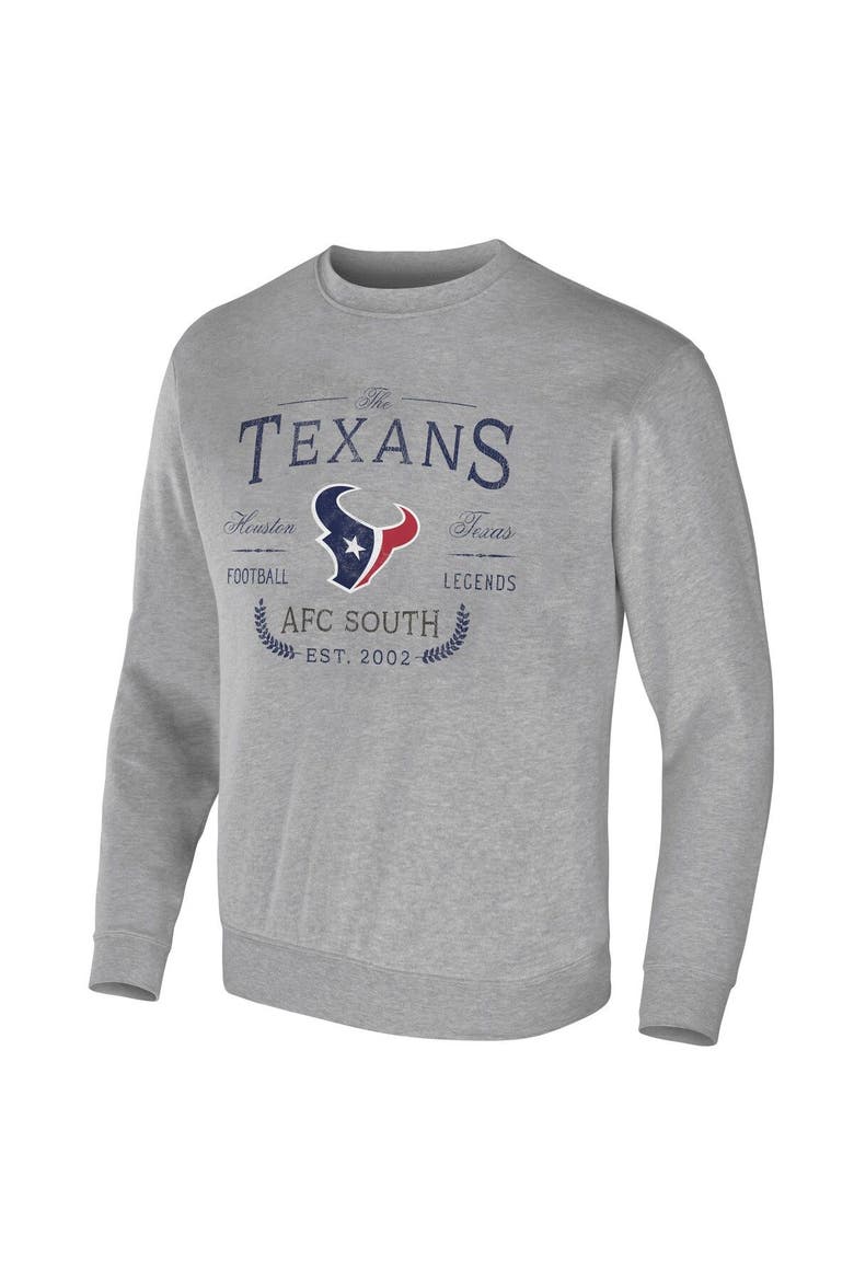 Men's NFL x Darius Rucker Collection by Fanatics Heather Gray Houston Texans Pullover Sweatshirt, Alternate, color, Heather Gray