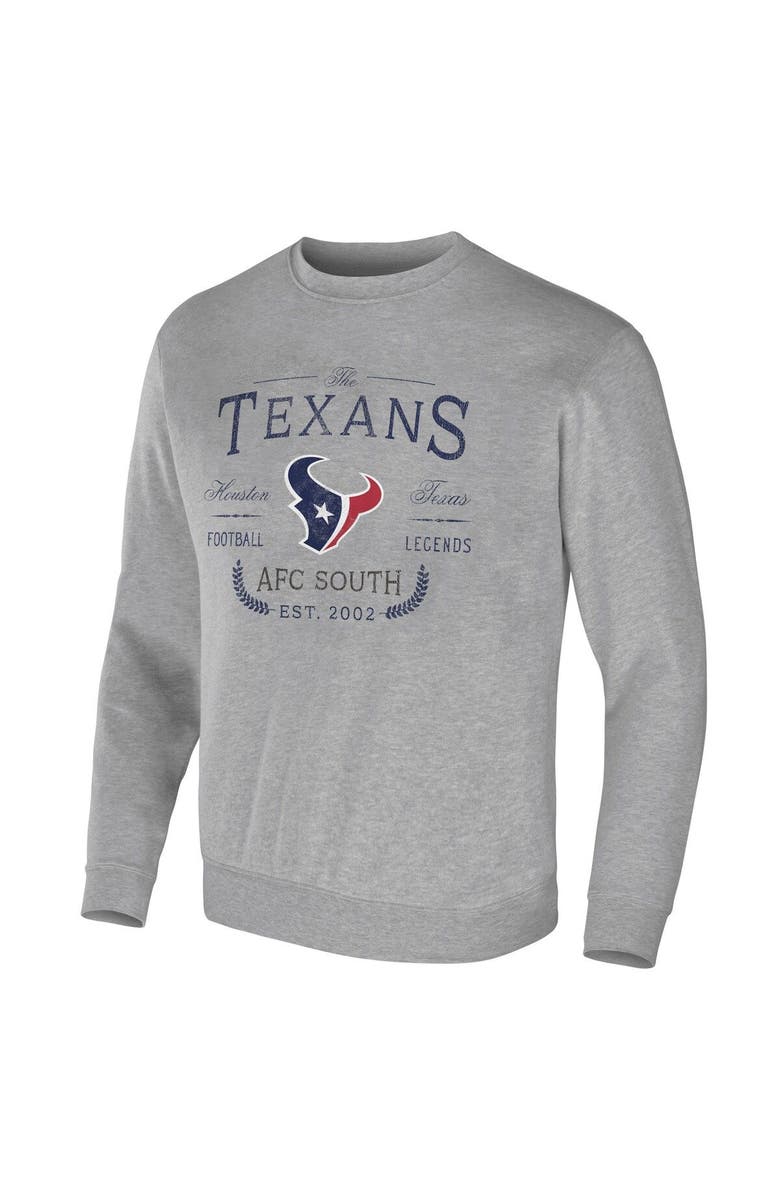 NFL X DARIUS RUCKER Men's NFL x Darius Rucker Collection by Fanatics Heather Gray Houston Texans Pullover Sweatshirt, Alternate, color,