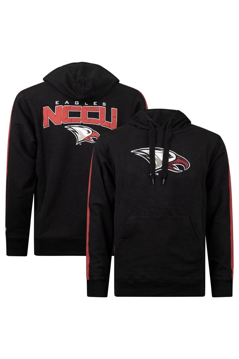 Men's FISLL Black North Carolina Central Eagles Oversized Stripes Pullover Hoodie, Main, color, Black