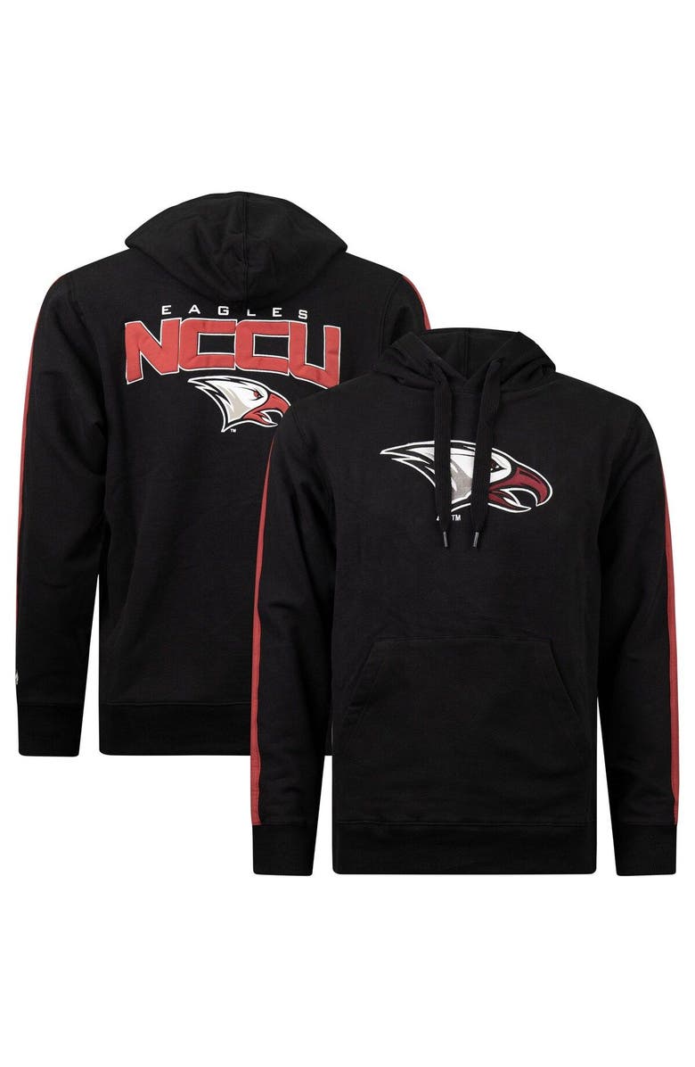 FISLL Men's FISLL Black North Carolina Central Eagles Oversized Stripes Pullover Hoodie, Main, color, Black