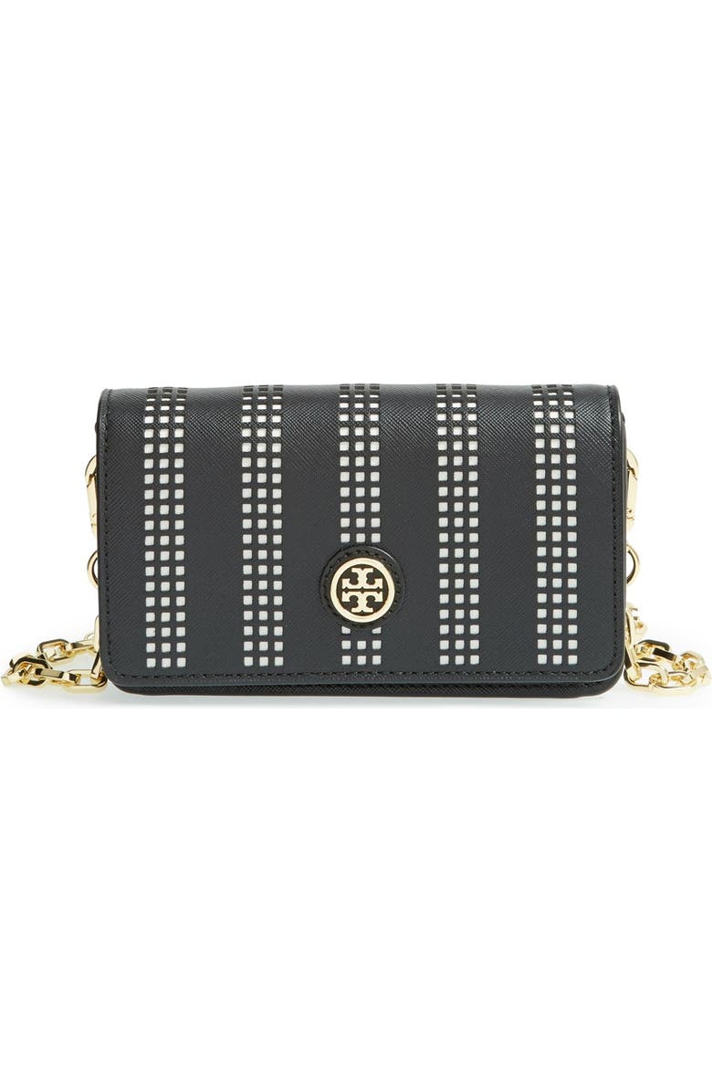 Tory Burch 'Robinson - Mini' Perforated Crossbody Bag, Main, color,