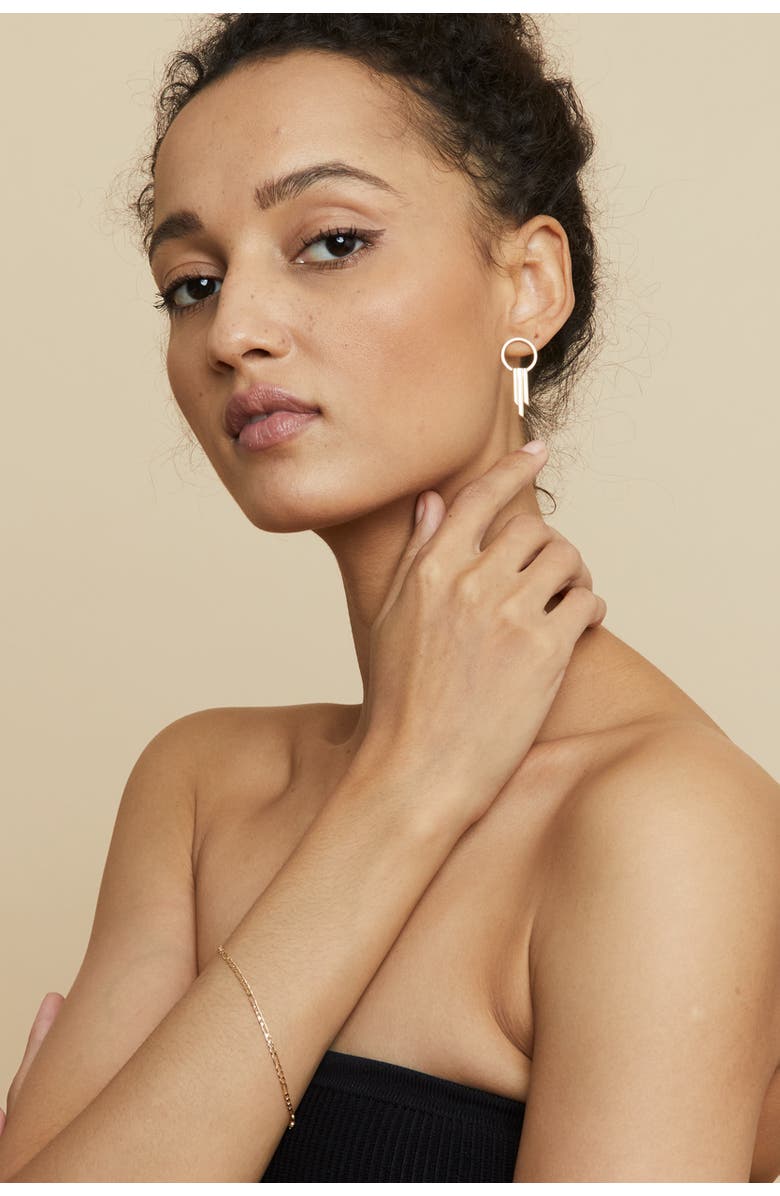 Oradina 14K Gold Florentine Figaro Petite Bracelet, Alternate, color, Yellow Gold