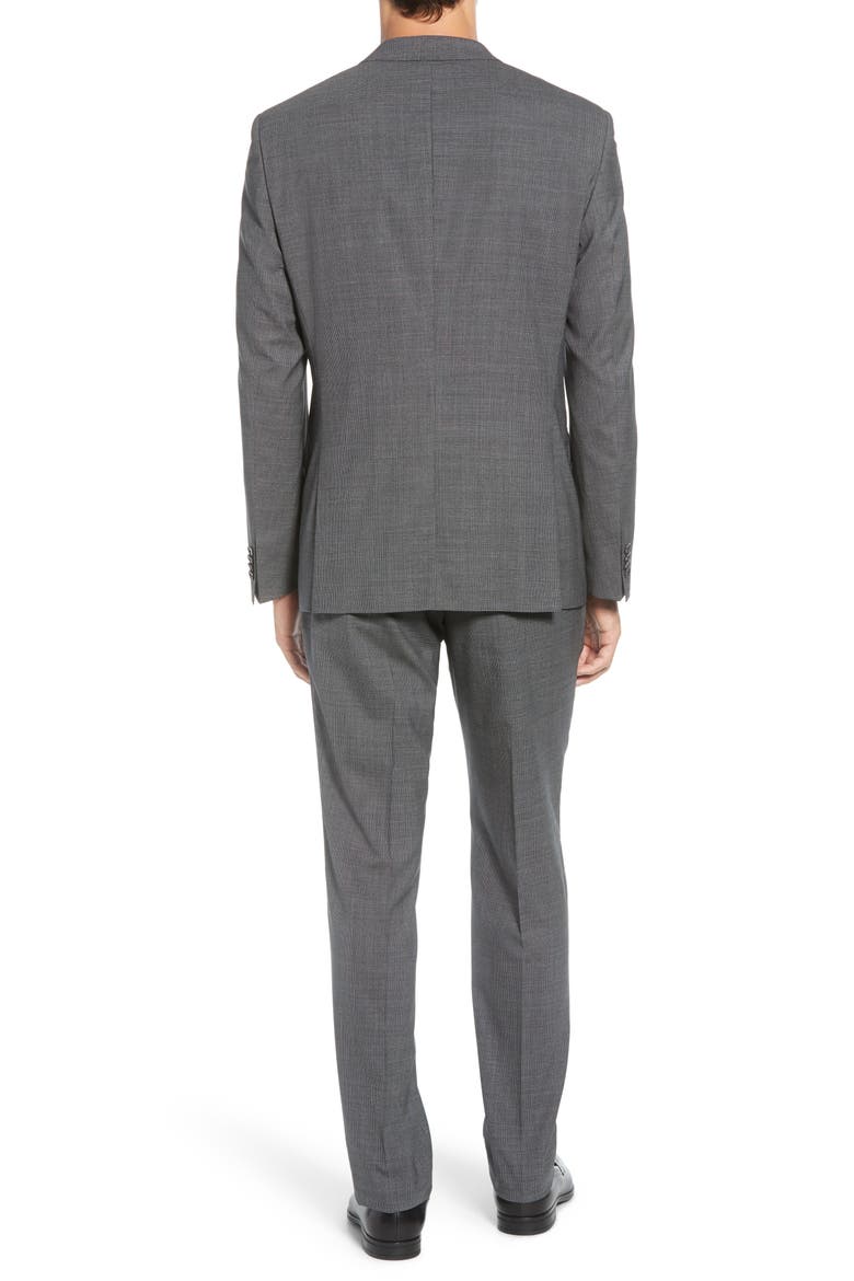 Huge/Genius Trim Fit Houndstooth Wool Suit, Alternate, color, MEDIUM GREY