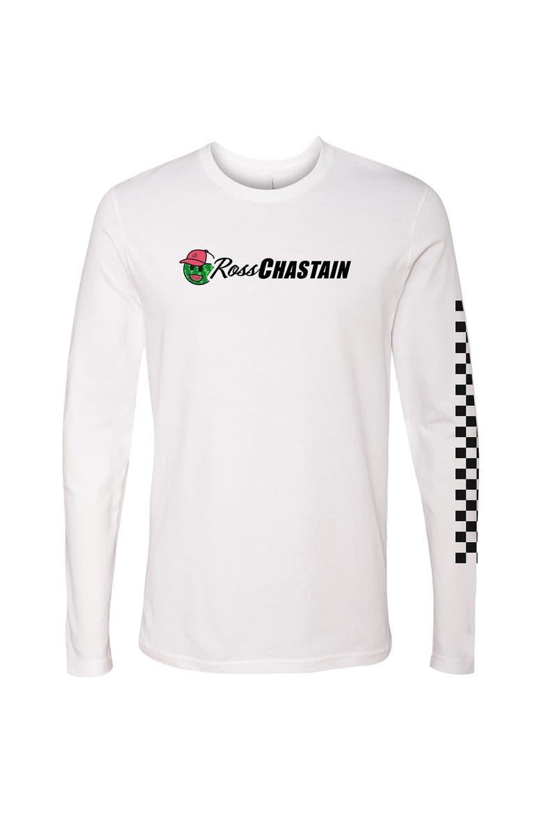 Men's Checkered Flag Sports White Ross Chastain Melon Man Long Sleeve T-Shirt, Alternate, color, White