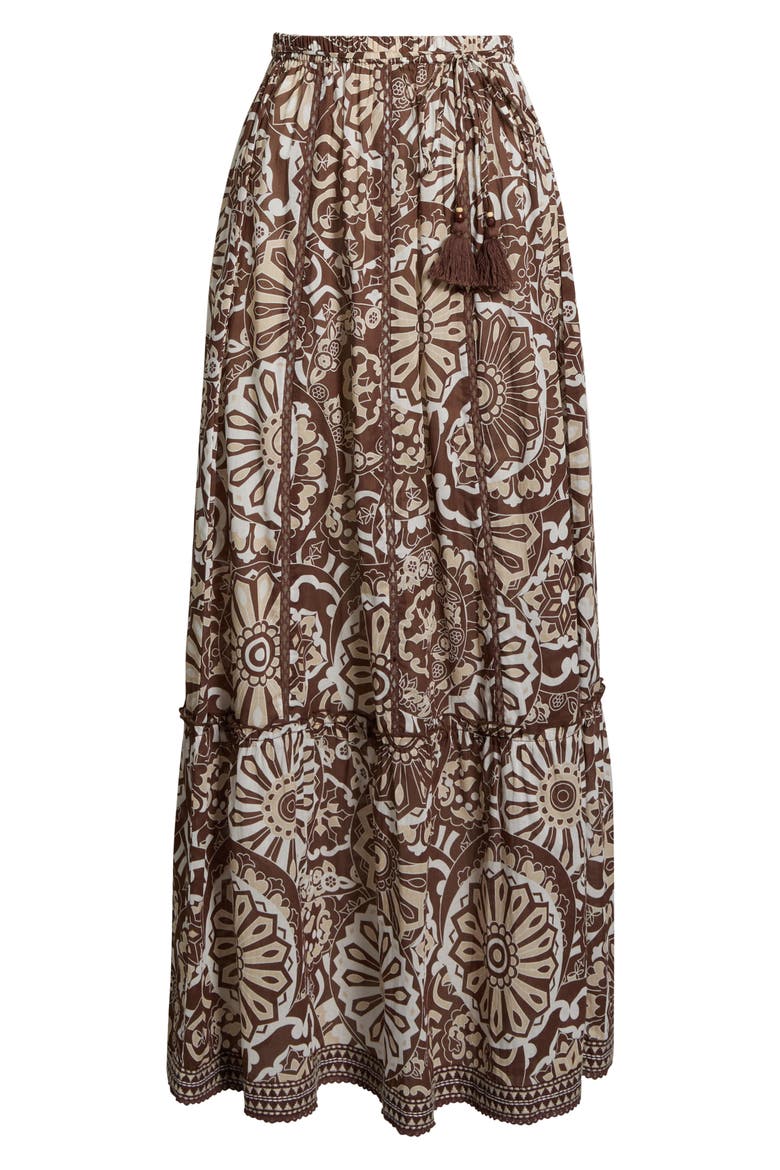 Ariella Cotton Cover-Up Maxi Skirt, Alternate, color, BEACH BROWN COMBO