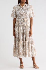 Derek Lam 10 Crosby Dahlia Balloon Sleeve Cotton Shirtdress