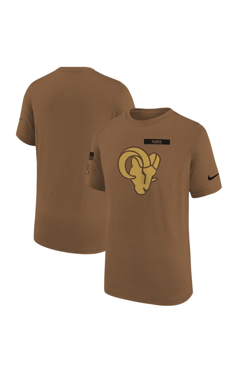 Nike Youth Nike  Brown Los Angeles Rams 2023 Salute to Service Legend T-Shirt, Main, color, 