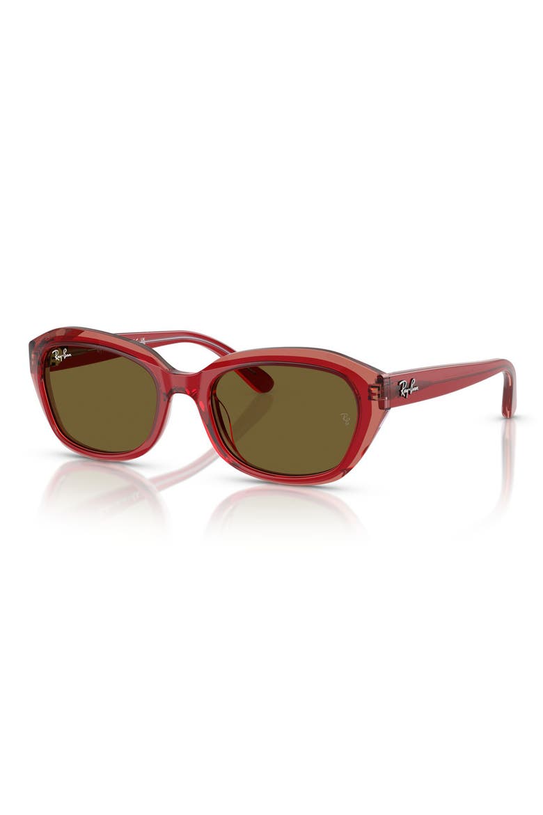 Kids' 48mm Irregular Sunglasses, Alternate, color, RED/ ORANGE/ PURPLE / BROWN
