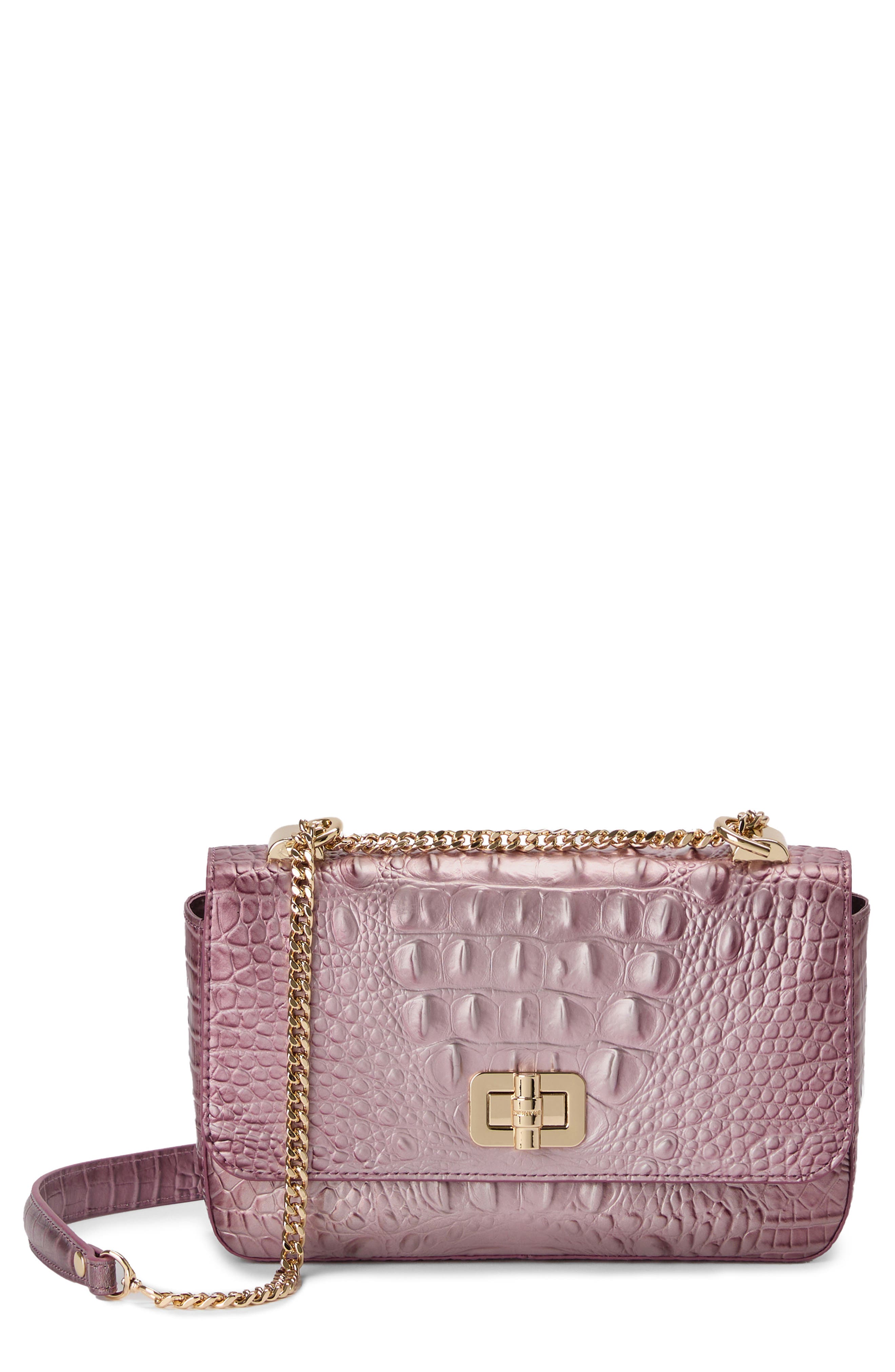 Brahmin Rosa Croc Embossed Leather Convertible Crossbody Bag, Main, color, 