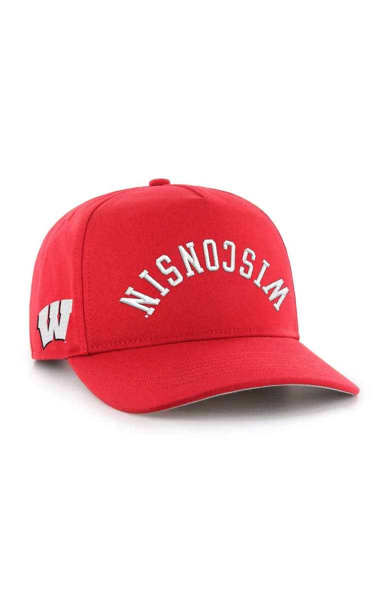 '47 Men's '47 Red Wisconsin Badgers Flip Script Hitch Adjustable Hat, Main, color, 