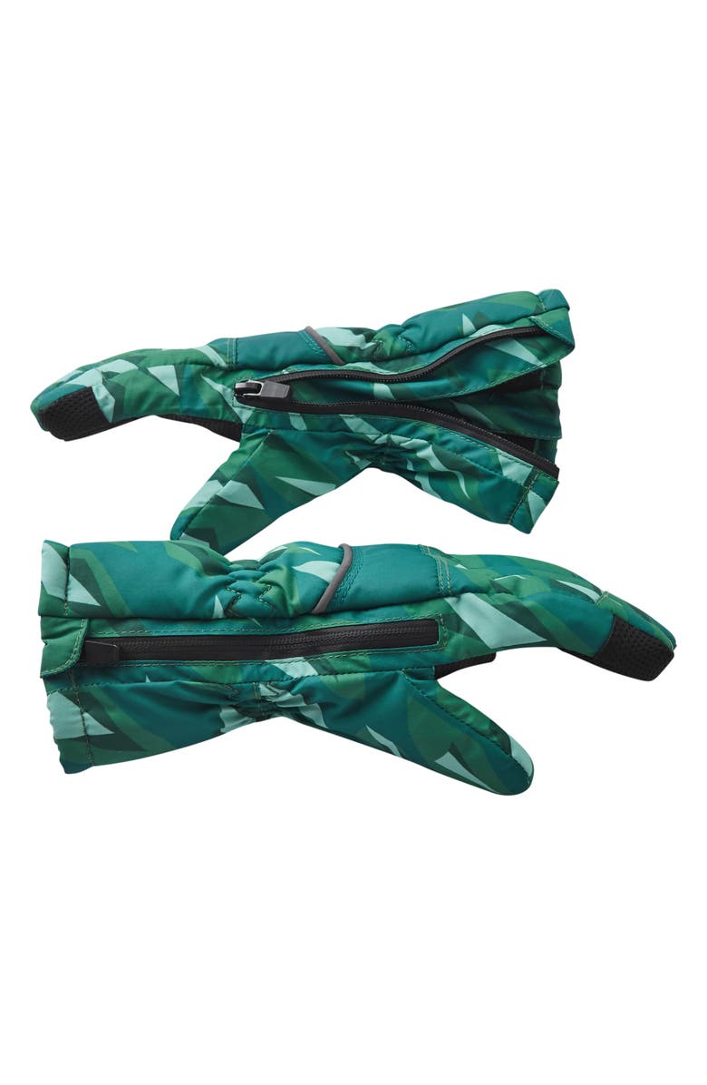 Andy & Evan Kids' Camo Print Zip Gloves, Alternate, color, Green Camo