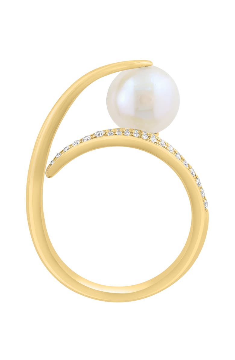 EFFY Diamond & Freshwater Pearl Ring, Alternate, color, White