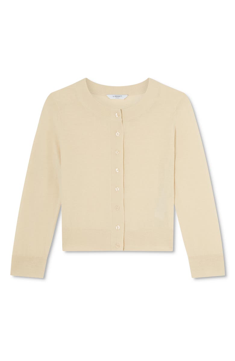LK Bennett Connie Merino Wool Cardigan, Alternate, color, Ivory