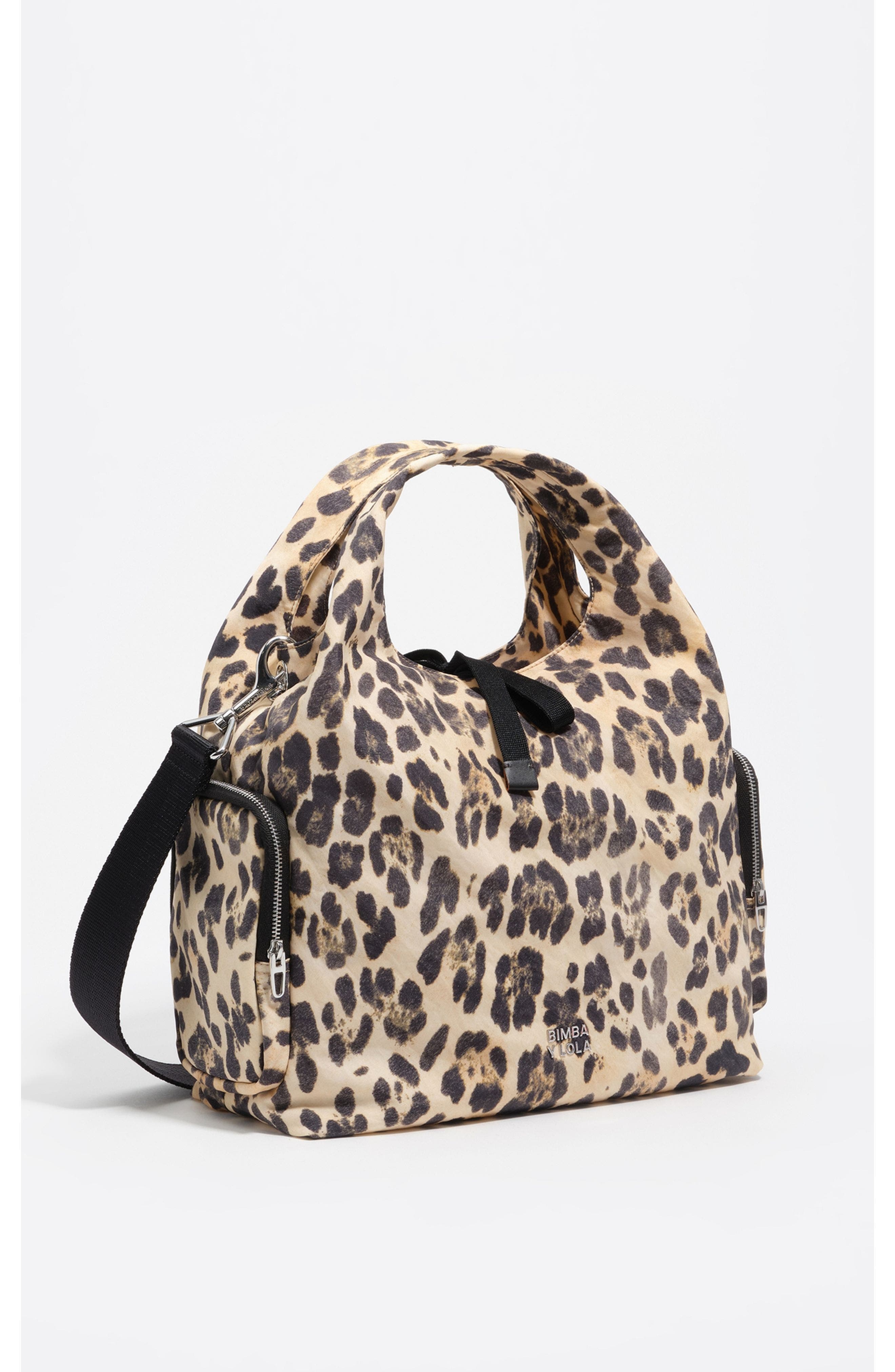 Bimba y Lola Leopard Nylon Crossbody Bag, Main, color, Leopard Natural
