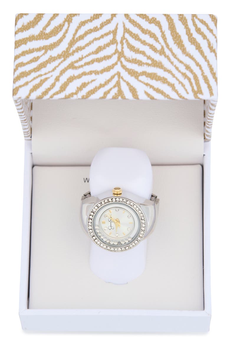 Floating Crystal Ring Watch, Alternate, color, SILVER