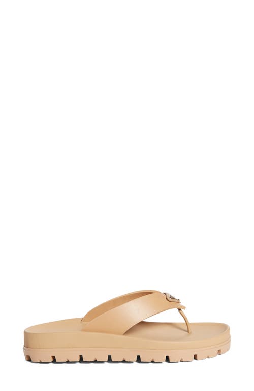 Prada Lug Sole Flip Flop In Neutral